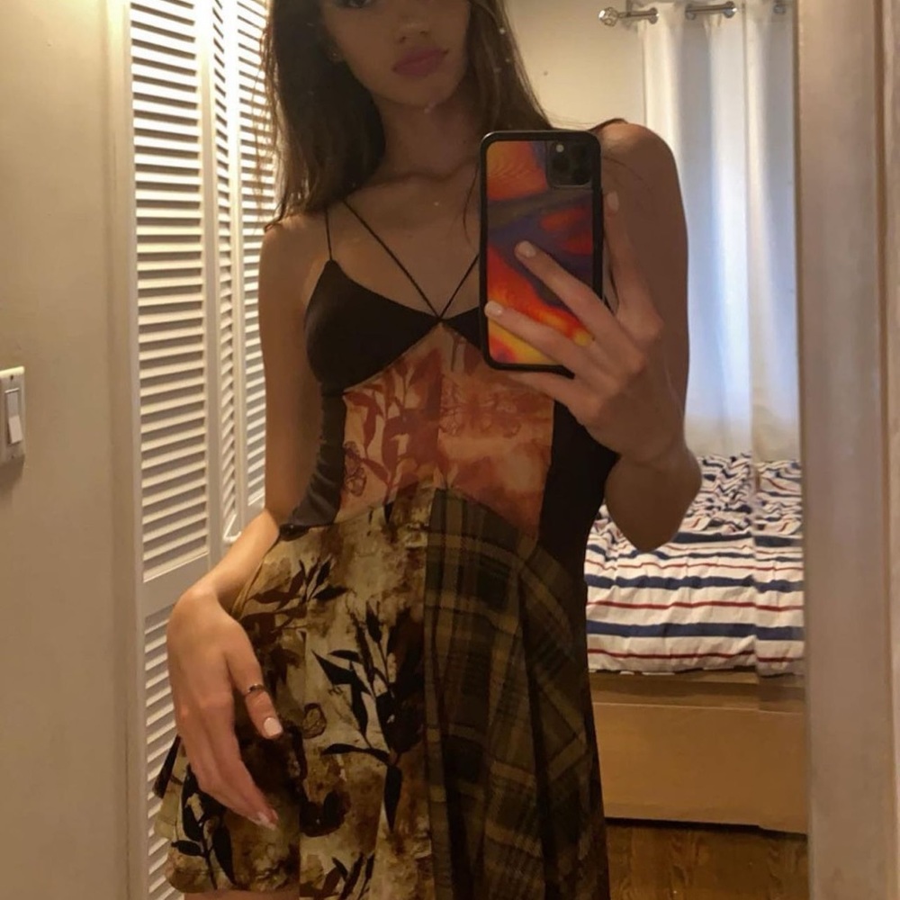 Jaded london Ignis patchwork mini dress